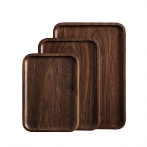 Bandeja Rectangular de Madera Hecha a Mano, Bandeja de Madera Natural para Servir Desayuno, Té, Café, Mesa de Comedor, Cocina, Restaurante, Hotel - Product Image 1
