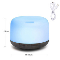 Humidificateur d'aromathérapie à ultrasons 500ML Grain de bois Mini diffuseur d'huiles essentielles USB pour usage domestique et de bureau
