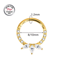 ASTM F136 Titanium CZ Cartilage Earrings Daith Helix Rings Fashion Moon Ear Hoop Nose Ring Septum Clicker Body Piercing Jewelry
