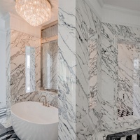 Luxuriöses Innendesign Maßgefertigte Polierte Wasserfeste Naturstein Arabescato Corchia Moderne Badezimmer Wand- und Bodendekoration