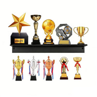 Trophée personnalisé en métal et résine pour événements sportifs, reconnaissance d'entreprise et compétitions scolaires avec logo