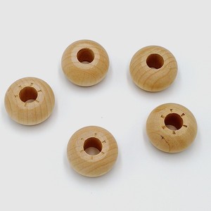 Cuentas redondas de madera de color natural para la fabricación de joyas, 20 mm de diámetro - Product Image 2