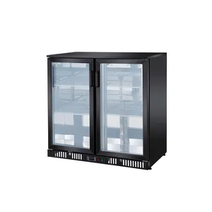 Factory Supplier New Brand 196L Fan Cooling Bar Refrigerator With Double Glass Doors