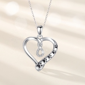 925 CZ blanco y diamante más Popular de San Valentín corazón mexicano COLLAR COLGANTE - Product Image 3