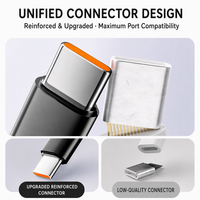 Cable de Datos USB-C Trenzado de Carga Súper Rápida de 10A, Compatible con Teléfonos VIVO y OPPO Honor; Cable de Carga para Automóvil