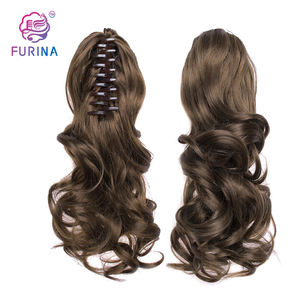 Extensions capillaires synthétiques blondes ondulées — noble, 613 #, <span class=keywords><strong>postiche</strong></span> longue, <span class=keywords><strong>queue</strong></span> <span class=keywords><strong>de</strong></span> <span class=keywords><strong>cheval</strong></span> avec clip, perruque ombrée - Product Image 5