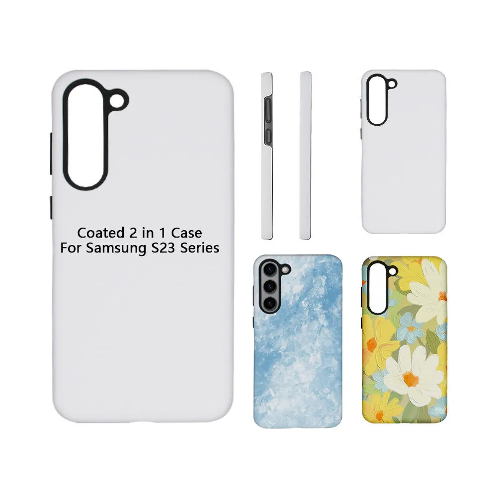 3D Sublimation Phone Case TPU PC Coated Sublimation Case 2 In 1 Hard Blank Mobile Cover For Samsung Galaxy S24 S23 Ultra Plus