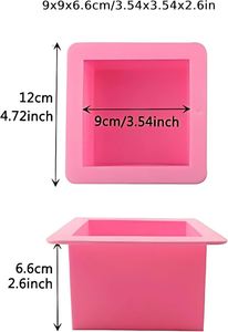 <b>Large</b> Cube Square Soap Making Mold Silicone <b>Candle</b> Mold Non-Stick Square Baking Silicone Mold - Product Image 2