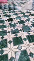 DTH Design moderne Vert foncé Beige Mosaïque Carreaux Pierre Naturelle Marbre Cuisine & Salle de bain Mur & Sol Parquet pour Hôtels