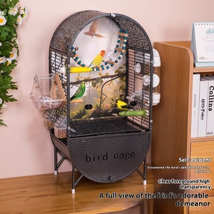 Pioen Grote Vogelkooi Geschilderd Tijgerhuid Landschap Acryl Ecologische Kooi Effen Patroon Metalen Vogel Villa Vogelhuisje - Product Image 2