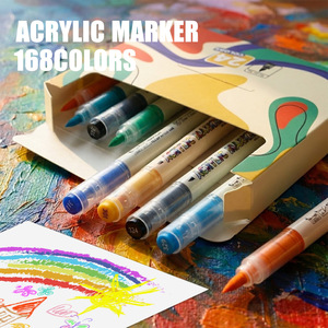 Marqueur acrylique à pointe souple liquide directe, 24 <span class=keywords><strong>couleurs</strong></span>, spécial étudiant, écriture facile, transparent, empilable - Product Image 3