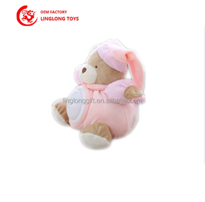 Usine haute qualité dessin animé Plaid pyjamas rempli ours rose enfants en peluche apaisant jouet personnalisé entreprise en peluche <span class=keywords><strong>Masco</strong></span> - Product Image 4