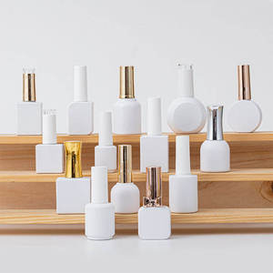 Flacon de <span class=keywords><strong>vernis</strong></span> à ongles <span class=keywords><strong>kaki</strong></span> de haute qualité 10 ml, flacon vide en verre transparent avec couvercle blanc et pinceau - Product Image 3
