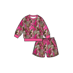 Ensemble de vêtements pour bébé garçon, chemise à capuche camouflage à manches longues et short - Product Image 4