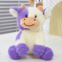 Jouet en peluche vache mignonne, couleurs noir, rose, bleu, violet, poupée en peluche vache, jouet anti-stress