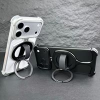 Coque de téléphone antichoc en alliage d'aluminium avec support magnétique rotatif à 360° pour iPhone 18 17 16, protection intégrale anti-chute