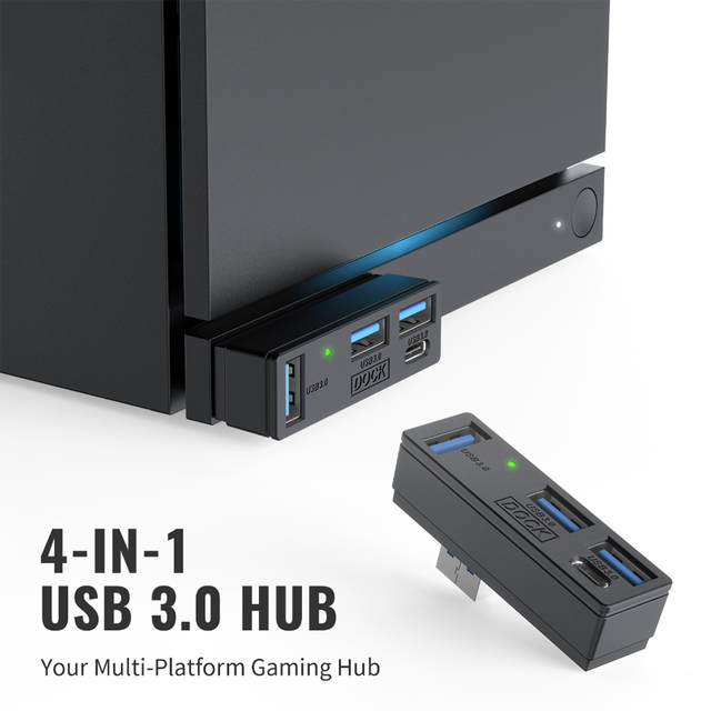 4-in-1 Docking Station 5Gbps USB Hub for PS5/Steam Deck /PC Laptop Plug & Play Mini Hub