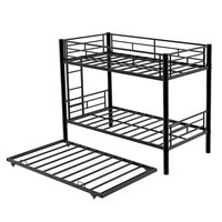 Modernes Dreifach-Metall-Etagenbettgestell in Zwillingsgröße, wandelbar, abnehmbar, platzsparend, für Kinder, Jugendliche, Schulwohnheime, ODM, OEM