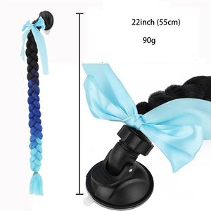 Trenzas de 24" para Casco de Moto para Mujer <span class=keywords><strong>con</strong></span> Ventosa de Sujeción y Doble Coleta - Product Image 2