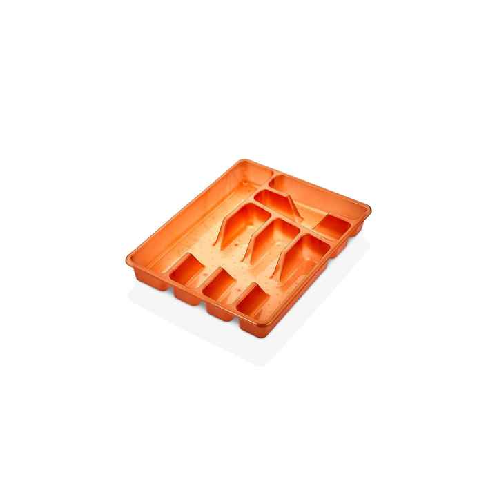29.5x37.5 Copper Drawer Cutlery Organizer Plastic Drawer Organizer With 6 Compartments