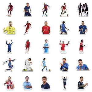 50 autocollants de collection de stars du football mondiales célèbres, DIY, <span class=keywords><strong>Ronaldo</strong></span>, Messi, pour club de football - Product Image 3