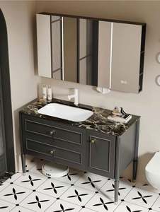 Italian Minimalist High-end Solid Wood Bathroom Cabinet Single Bathroom <b>Vanity</b> - Product Image 2