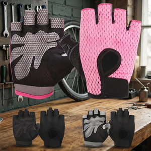 Gants de musculation demi-doigts en microfibre respirants antidérapants unisexes avec gel - Product Image 2