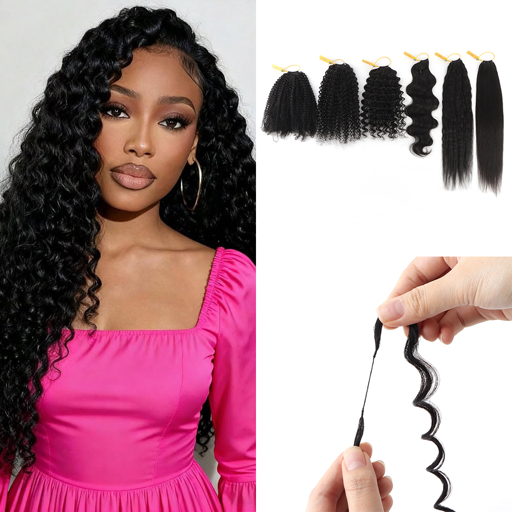 Human Crochet Hair 18inch Deep Wave Crochet Human Hair Bundles Pre-Separated Feathers Crochet Human Hair for Women - Image 1