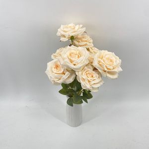 Offre Spéciale – Bouquets de Roses Artificielles Effet Vieilli en Soie, 7 Têtes, Rose, Champagne, Vert pour Mariage, Célébration, Décoration de Couloir - Product Image 3