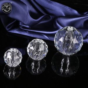 Solid Faceted Crystal Glass <strong>Sphere</strong> <strong>Ball</strong> with Hole MH-Q0233 - Product Image 1