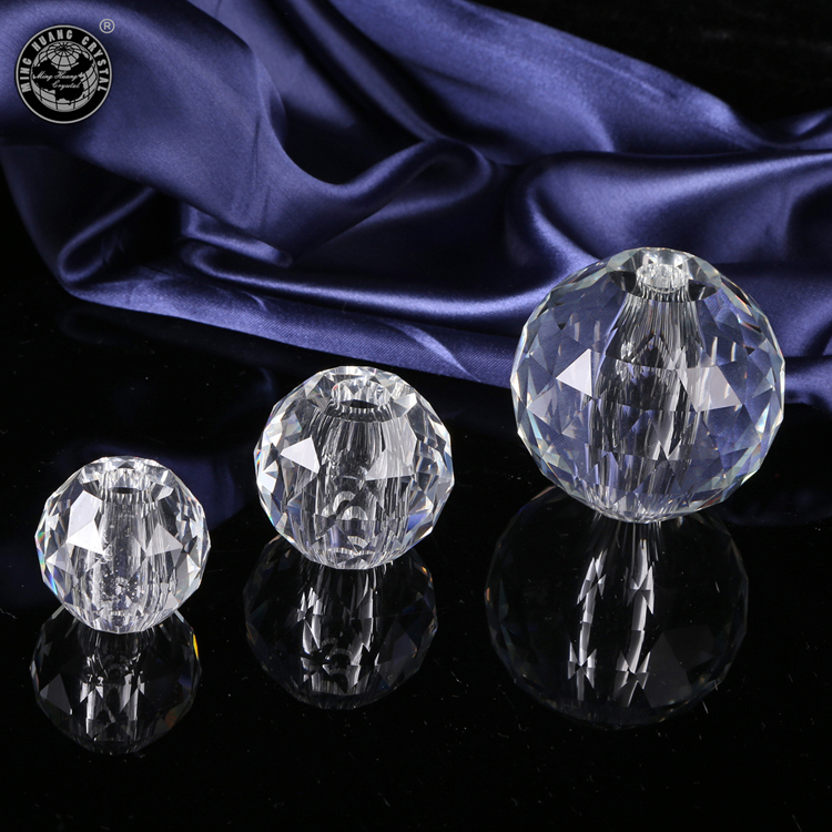 Solid Faceted Crystal Glass Sphere Ball