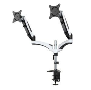 Soporte de Monitor Ajustable en Altura con Montura en V para <span class=keywords><strong>2</strong></span> Monitores de 15-32 Pulgadas, Aluminio y ABS, Inclinación de 90 Grados - Product Image 2