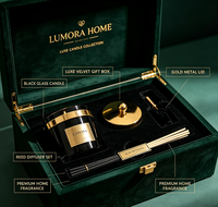 Boîte cadeau en velours vert foncé, emballage de luxe pour cadeau d'affaires, hôtel, maison, collection d'aromathérapie