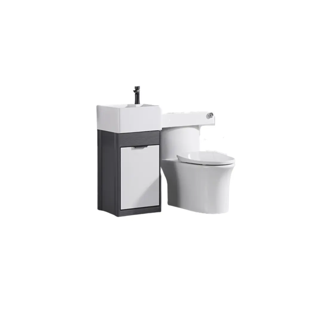 Modern Small Bathroom Unit Floor Mounted Bathroom Vanities Set With Sink And Mirror