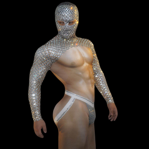 Sexy Muscle Man tuta Rave Party Show DS costumi strass Stretch Skinny tuta DJ Pole <span class=keywords><strong>Dancing</strong></span> Bar Nightclub Stage Wear - Product Image 4