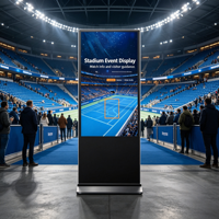 Affichage numérique sur pied de 65 pouces, écran LCD IPS Full HD, adapté à divers lieux publics