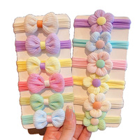 6PCS SET Ikat Rambut Balita untuk Anak Perempuan, Ikat Rambut Bayi Motif Bunga Lucu, Kuncir Rambut Elastis Tanpa Jahitan, Aksesoris Rambut
