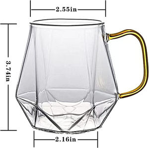 Tasses à café en verre cristallin de 10 oz, compatibles micro-ondes, tasses à thé et soucoupes pour expresso chaud et liqueurs - Cadeau - Product Image 6