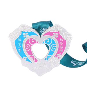 Hohe Qualität Niedriger Preis Günstige Benutzer definierte Zink legierung Herzförmige Paar Medaille Souvenir Medaillen - Product Image 3