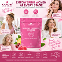 Complément alimentaire probiotique en gommes pour femmes, marque privée, avec canneberge et écorce d'orme rouge, 60 gommes, fabrication OEM