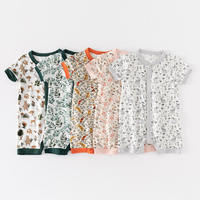 OEM ODM Combinaison d'été en bambou pour tout-petits garçons, body à manches courtes, barboteuse fine, pyjama pour bébé nouveau-né