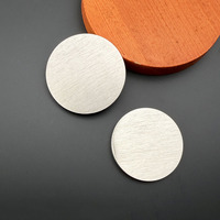 Cakram Bulat Baja Tahan Karat Matte Brushed Tebal 3 mm 32 mm 35 mm untuk Ukiran Laser