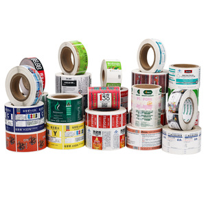 Custom Roll Self Adhesive <b>Labels</b> Coated Paper Rectangular Barcode Express <b>Packaging</b> 0.01mm Thickness Water Based Adhesive - Product Image 1