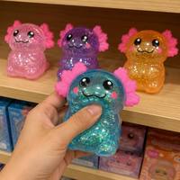 Aurora Axolotl Squishy Duduk TPR Maltose Slow Rebound Mainan Fidget Dekompresi Grosir Logo Kustom OEM Pereda Stres Sensorik