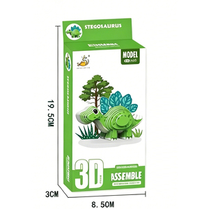 Modèle de <span class=keywords><strong>puzzle</strong></span> dinosaure en carton 3D à faire soi-même, série de dinosaures de dessin animé à assembler soi-même, jouets Carnotaurus en carton pour filles - Product Image 6