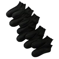 Chaussettes basses unies simples pour femme, noires et blanches, respirantes, absorbant la transpiration, décontractées, polyvalentes, en polyester