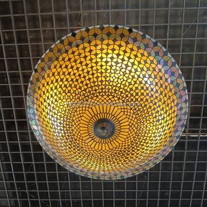 Lámpara Colgante Tiffany de 38 Pulgadas, Hecha a Mano con Vidrio de Colores, Diseño de Escamas de Pez, Estilo Europeo y Americano, LED Blanco Cálido, para Villa - Product Image 5