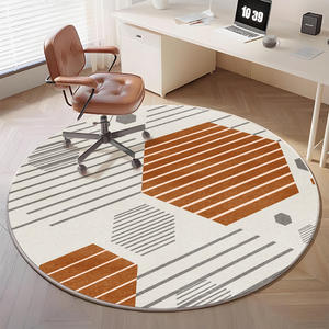 Alfombra Redonda Moderna Minimalista de Terciopelo Cristal con Patrón Abstracto para Sala de Estar, Dormitorio, Decoración del Hogar, Estilo Nórdico, H-011-1 - Product Image 3