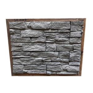 Dark grey tường thiết kế Đá Nhân Tạo làm khô tự nhiên Stack đá Bảng điều chỉnh màu đen đá tường ốp - Product Image 1
