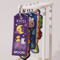 Vigreat Custom Fruitpatroon Geborduurde Sleutelhanger Schattige Geweven Sleutelring voor Rugzak & Sleuteldecoratie Duurzame Stoffen Charm